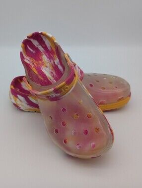 CROCS Classic Translucent Marble Clog Sandals M(7) W(9)